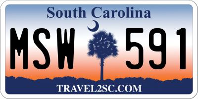 SC license plate MSW591