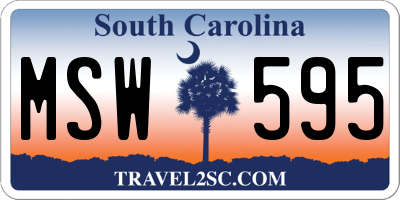 SC license plate MSW595