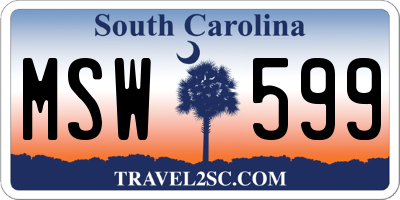 SC license plate MSW599