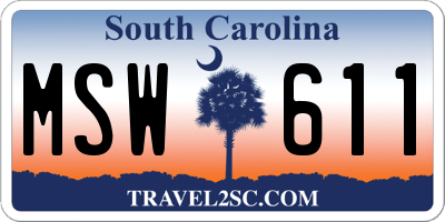 SC license plate MSW611