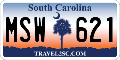 SC license plate MSW621