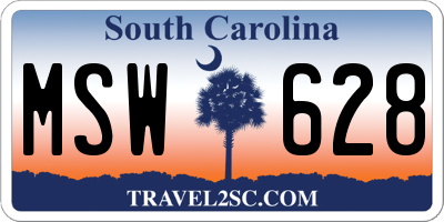 SC license plate MSW628