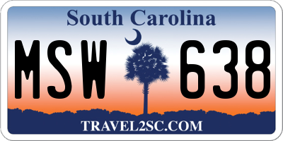 SC license plate MSW638