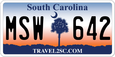 SC license plate MSW642