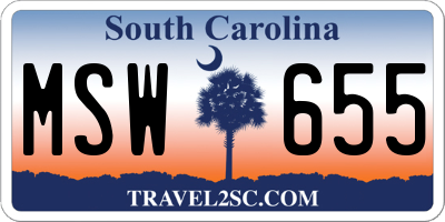 SC license plate MSW655