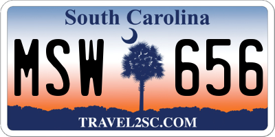 SC license plate MSW656