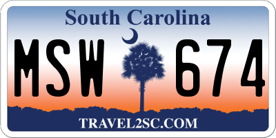 SC license plate MSW674