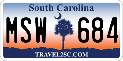 SC license plate MSW684