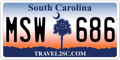 SC license plate MSW686