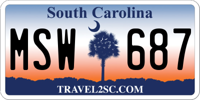 SC license plate MSW687
