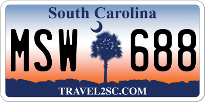 SC license plate MSW688
