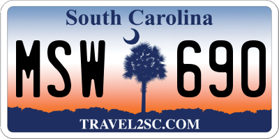 SC license plate MSW690