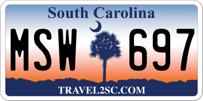 SC license plate MSW697