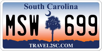 SC license plate MSW699