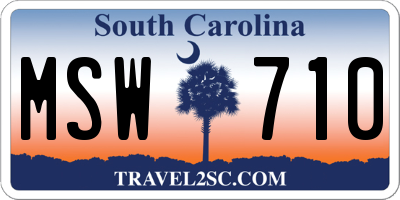 SC license plate MSW710