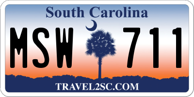 SC license plate MSW711