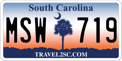 SC license plate MSW719