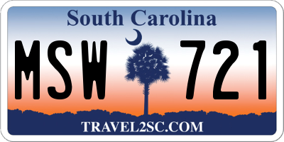 SC license plate MSW721