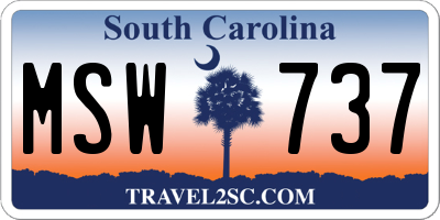 SC license plate MSW737