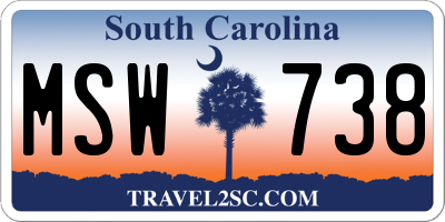 SC license plate MSW738
