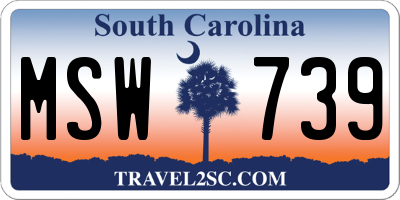 SC license plate MSW739