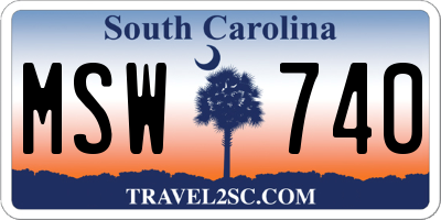 SC license plate MSW740