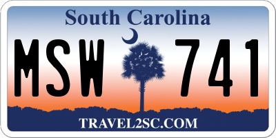 SC license plate MSW741
