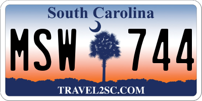 SC license plate MSW744