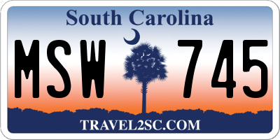 SC license plate MSW745