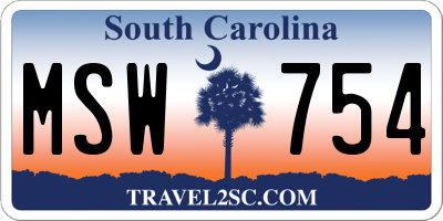 SC license plate MSW754