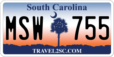 SC license plate MSW755