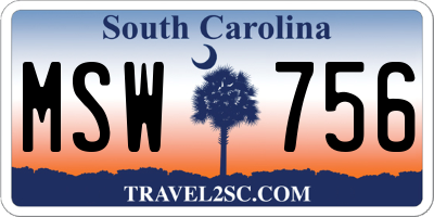 SC license plate MSW756