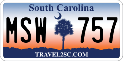 SC license plate MSW757