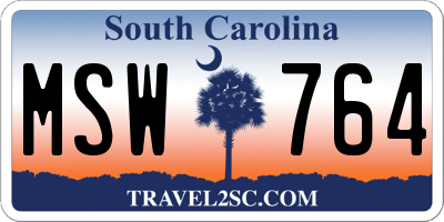 SC license plate MSW764