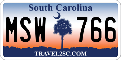 SC license plate MSW766