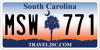 SC license plate MSW771
