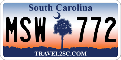 SC license plate MSW772