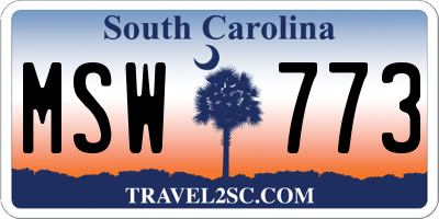 SC license plate MSW773