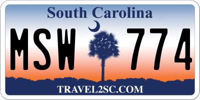 SC license plate MSW774