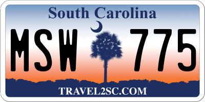 SC license plate MSW775