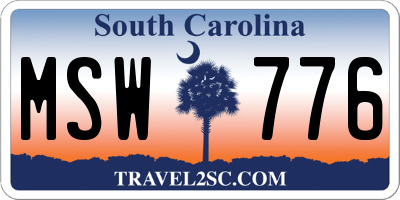 SC license plate MSW776
