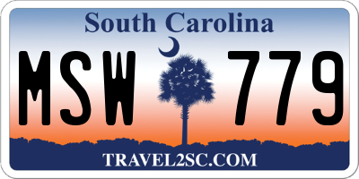 SC license plate MSW779