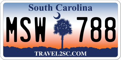 SC license plate MSW788