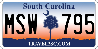 SC license plate MSW795