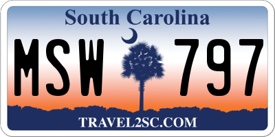 SC license plate MSW797