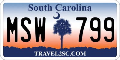 SC license plate MSW799