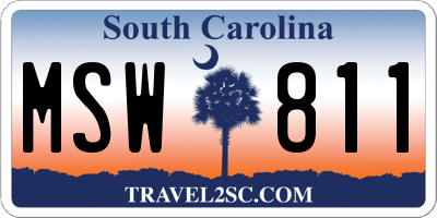 SC license plate MSW811