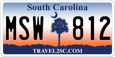 SC license plate MSW812