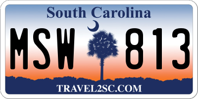 SC license plate MSW813