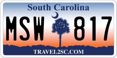 SC license plate MSW817